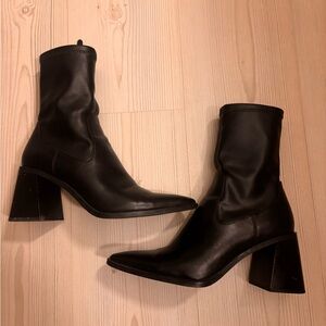 Zara Black Heeled Sock Boots